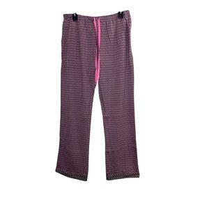 Noble Mount Women’s Cotton Blend Gray Pink Pajama Pants sz L